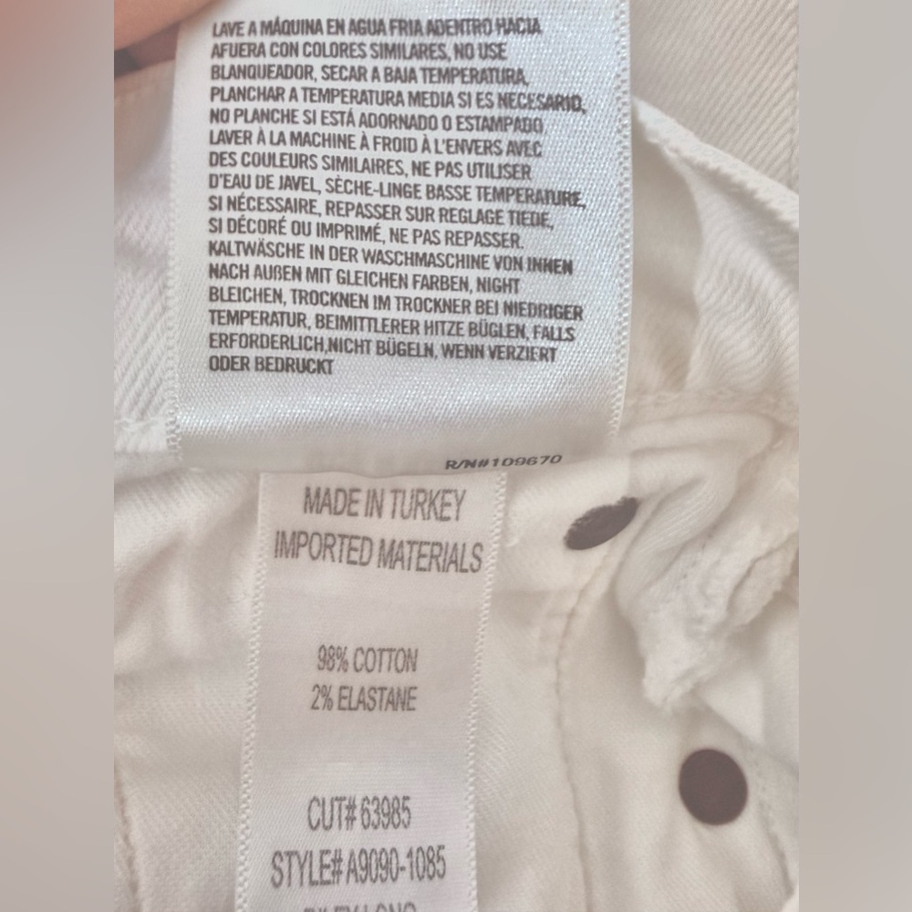 Agolde Riley Long High Rise Straight Leg Jeans With Raw Hem In Sour Cream Color - Picture 15 of 16
